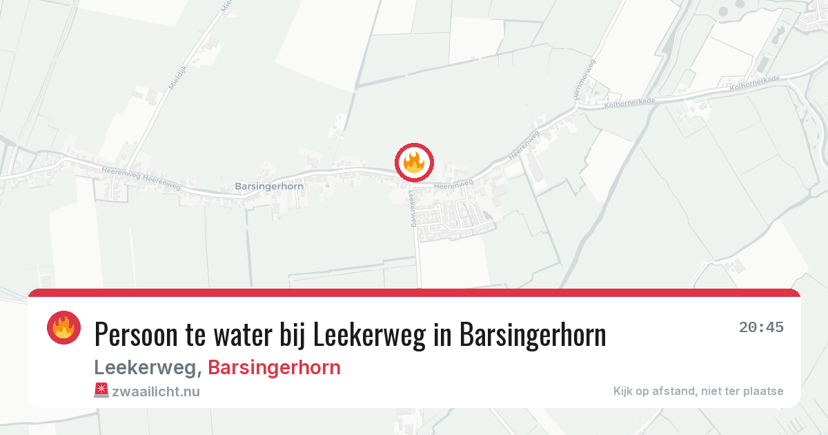 Persoon te water bij Leekerweg in Barsingerhorn — 9 jul 2026