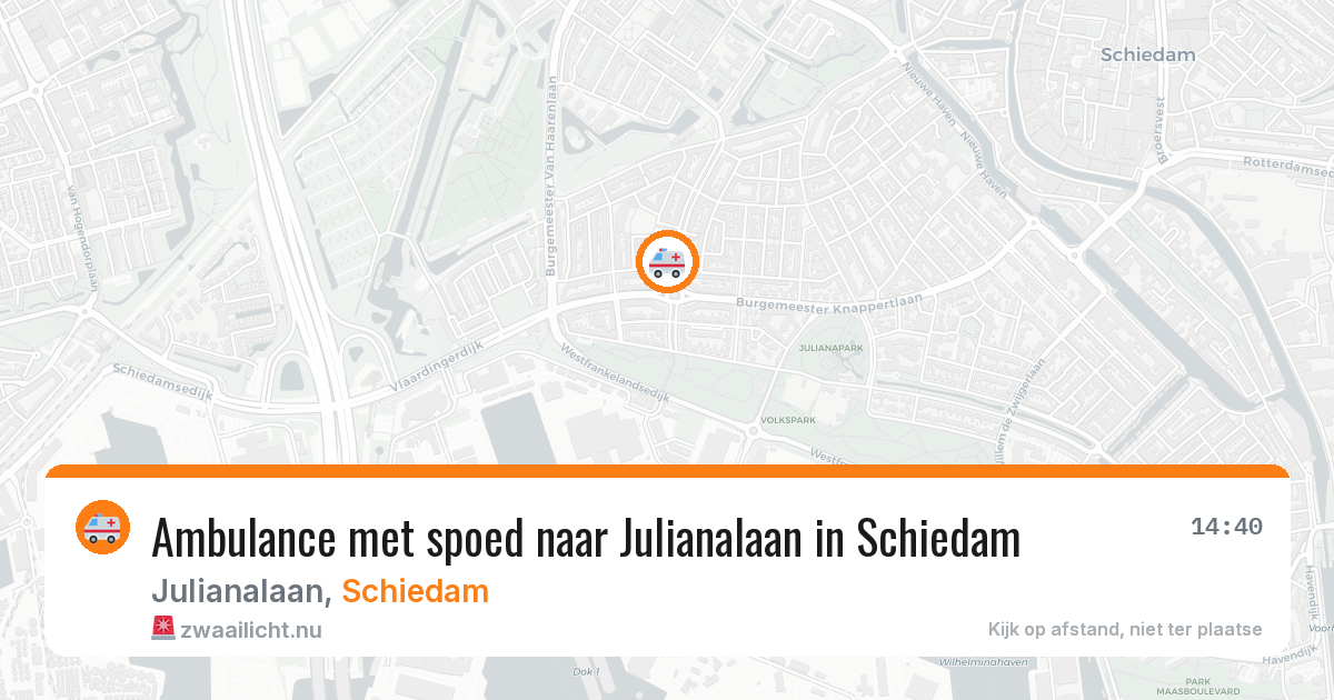 Ambulance met spoed naar Julianalaan in Schiedam — 24 jul 2026