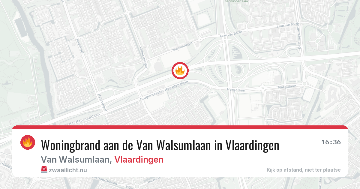 Woningbrand aan de Van Walsumlaan in Vlaardingen — 11 jul 2026