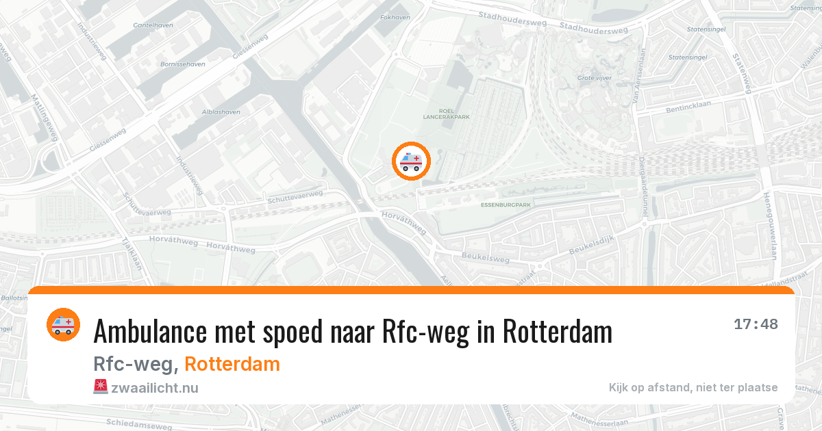 Ambulance met spoed naar Rfc-weg in Rotterdam — 19 mrt 2026