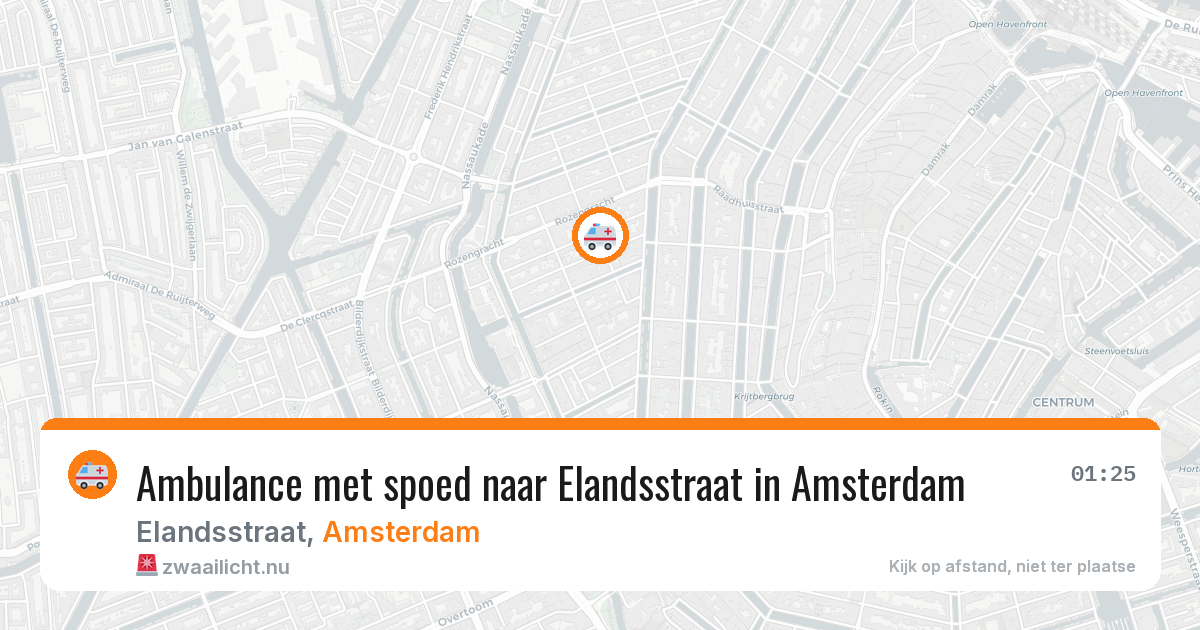 Ambulance met spoed naar Elandsstraat in Amsterdam — 27 mrt 2026