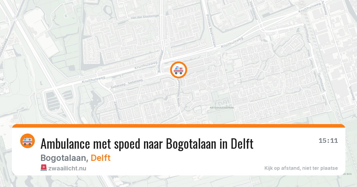Ambulance met spoed naar Bogotalaan in Delft — 27 mei 2026