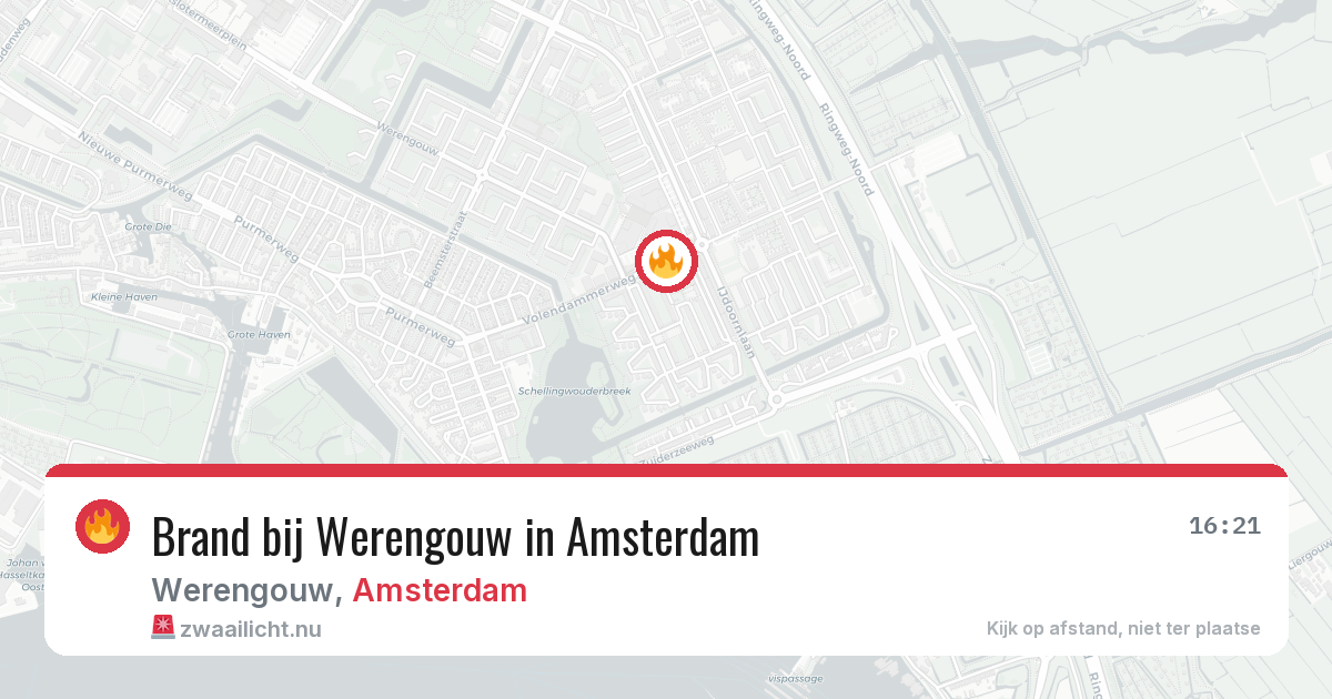 Brand bij Werengouw in Amsterdam — 21 mei 2026