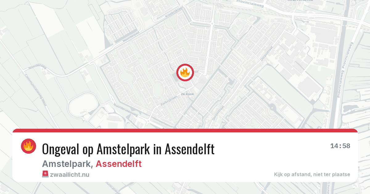 Ongeval op Amstelpark in Assendelft — 27 mei 2026