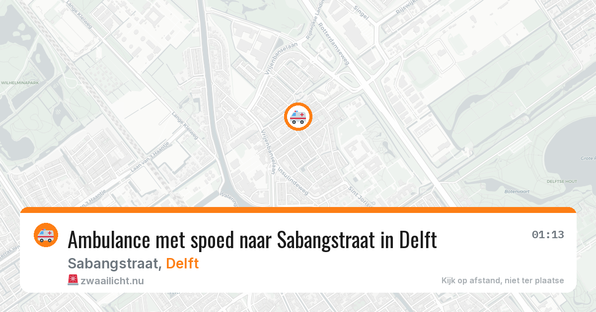 Ambulance met spoed naar Sabangstraat in Delft — 27 jan 2026