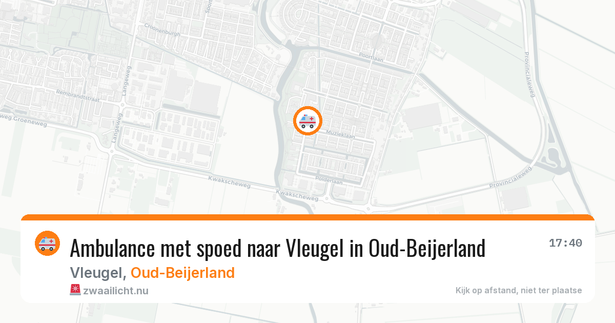 Ambulance met spoed naar Vleugel in Oud-Beijerland — 16 jul 2026