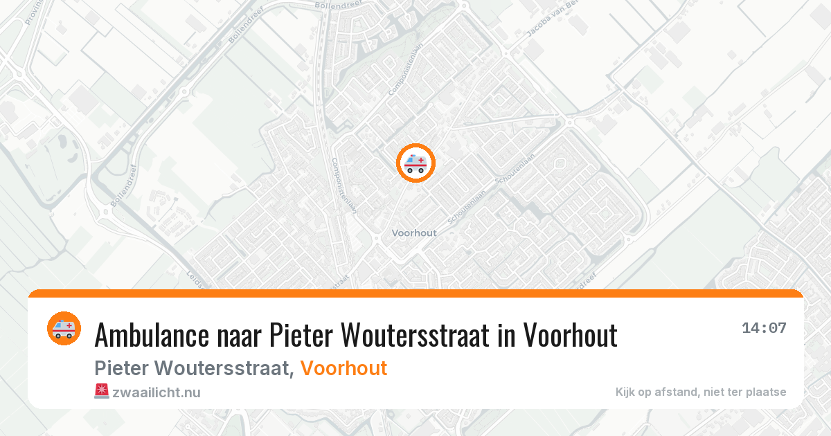 Ambulance naar Pieter Woutersstraat in Voorhout — 12 jul 2026