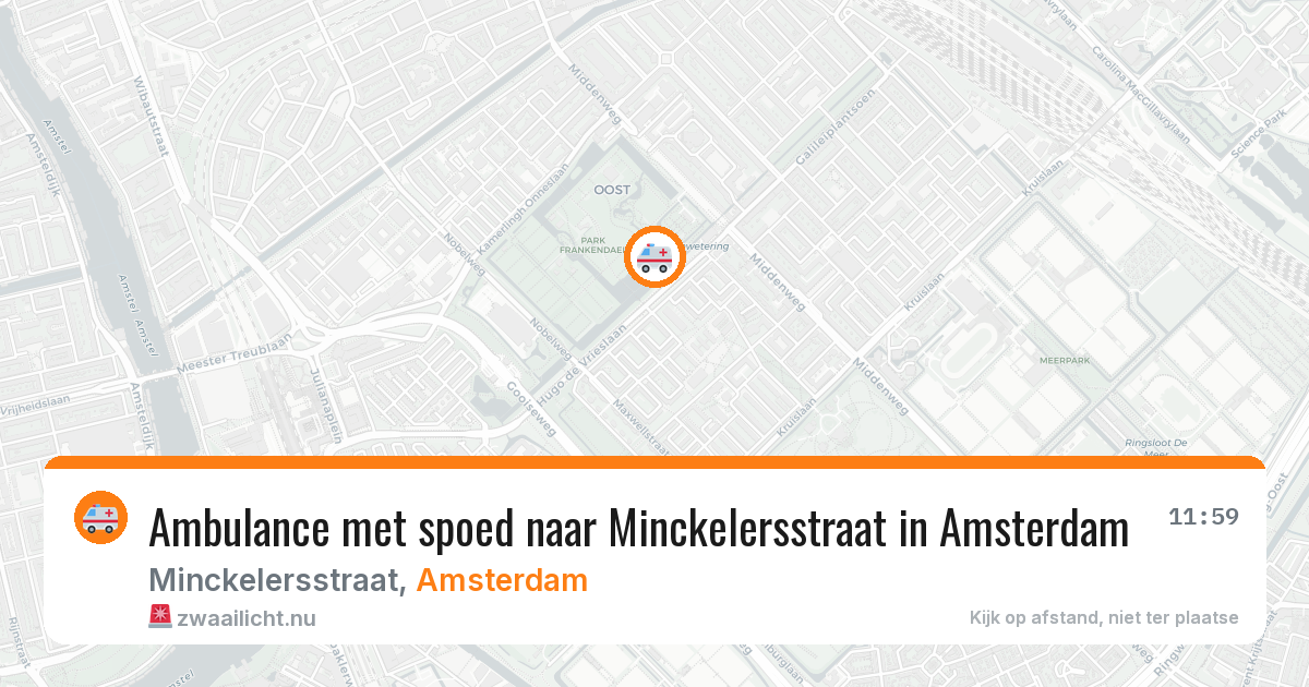 Ambulance met spoed naar Minckelersstraat in Amsterdam — 24 mrt 2026