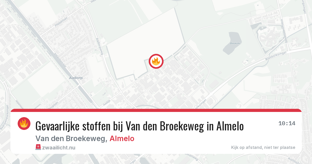 Gevaarlijke stoffen bij Van den Broekeweg in Almelo — 28 mei 2026