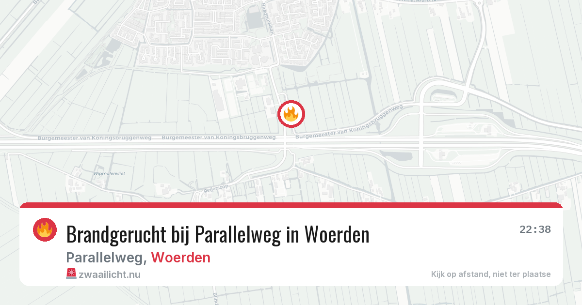 Brandgerucht bij Parallelweg in Woerden — 17 jul 2026