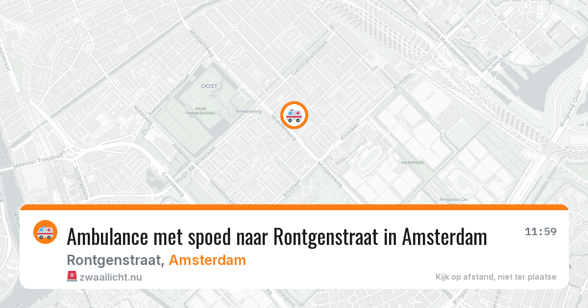 Ambulance met spoed naar Rontgenstraat in Amsterdam — 21 mrt 2026