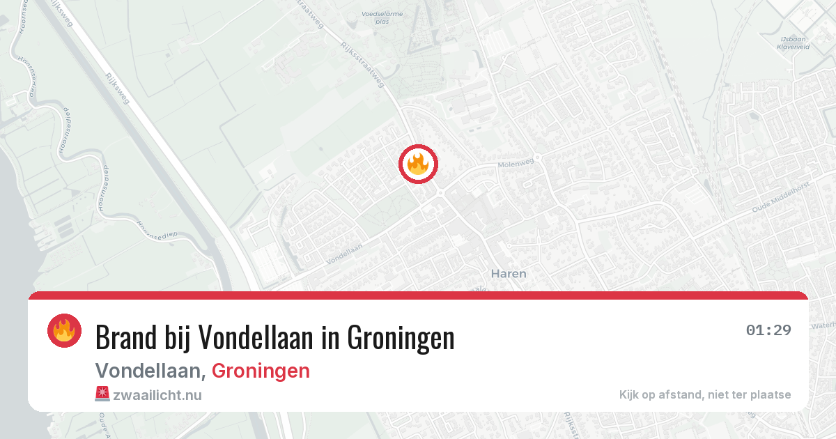 Brand bij Vondellaan in Groningen — 2 mei 2026