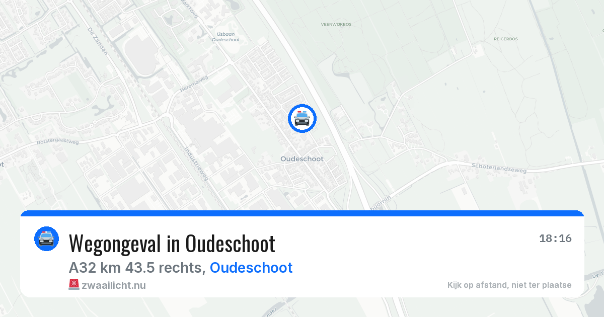 Wegongeval in Oudeschoot — 20 jul 2026