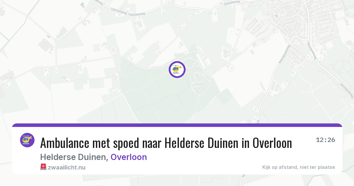 Ambulance met spoed naar Helderse Duinen in Overloon — 6 jul 2026