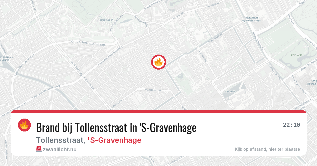 Brand bij Tollensstraat in 'S-Gravenhage — 14 jul 2026