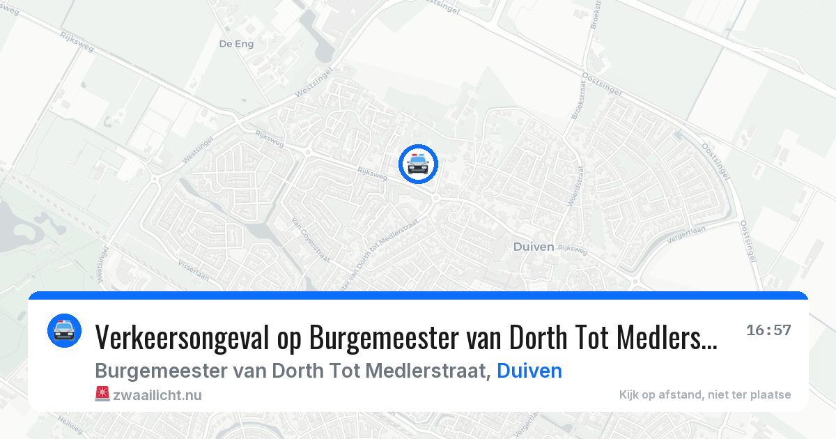 Verkeersongeval op Burgemeester van Dorth Tot Medlerstraat in Duiven — 10 feb 2026