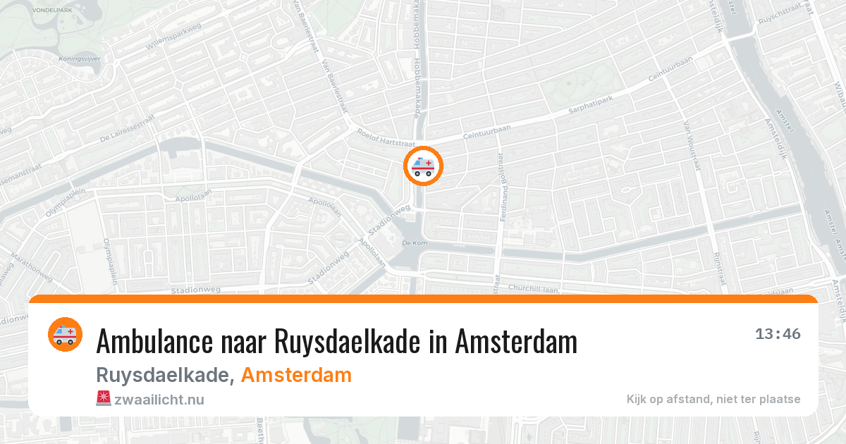 Ambulance naar Ruysdaelkade in Amsterdam — 10 apr 2026