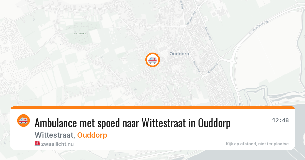Ambulance met spoed naar Wittestraat in Ouddorp — 20 jul 2026