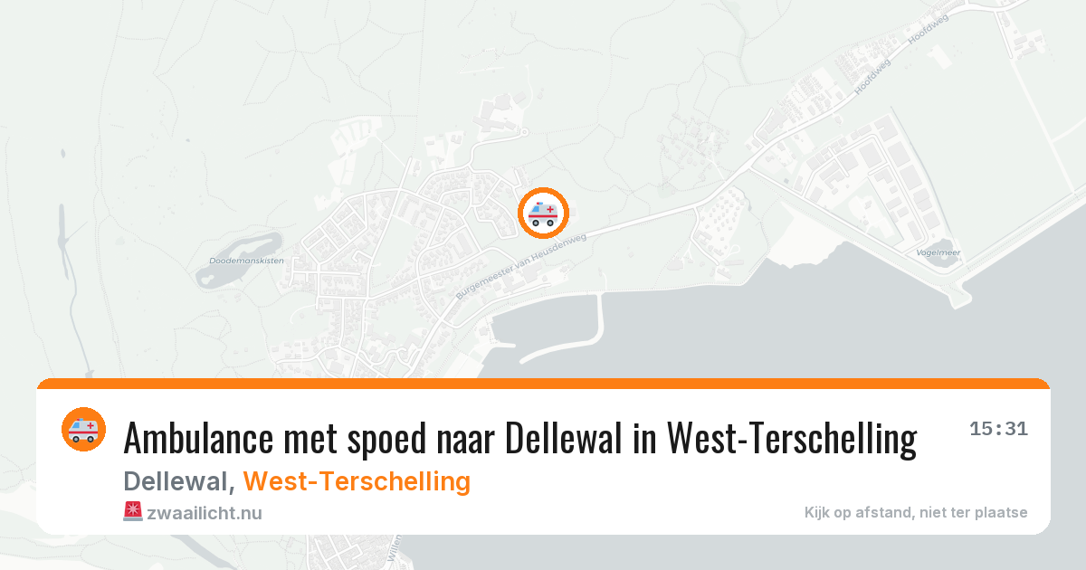 Ambulance met spoed naar Dellewal in West-Terschelling — 19 jun 2026