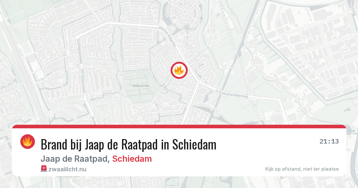 Brand bij Jaap de Raatpad in Schiedam — 4 jun 2026