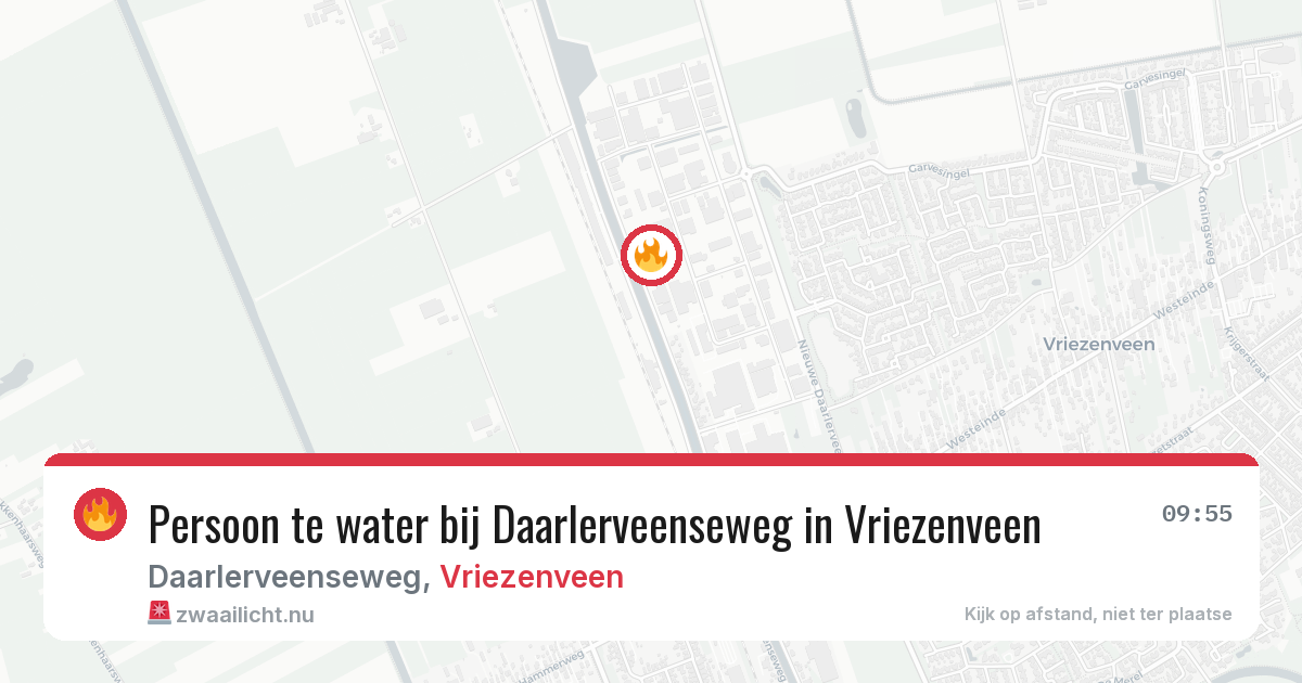 Persoon te water bij Daarlerveenseweg in Vriezenveen — 8 mei 2026
