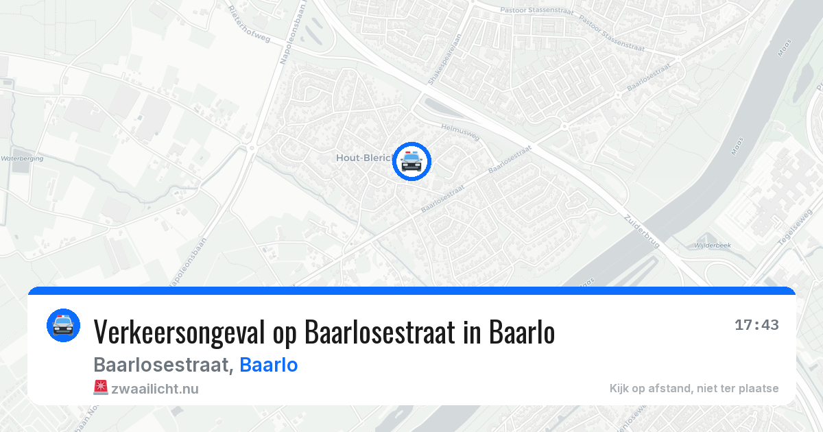Verkeersongeval op Baarlosestraat in Baarlo — 28 apr 2026