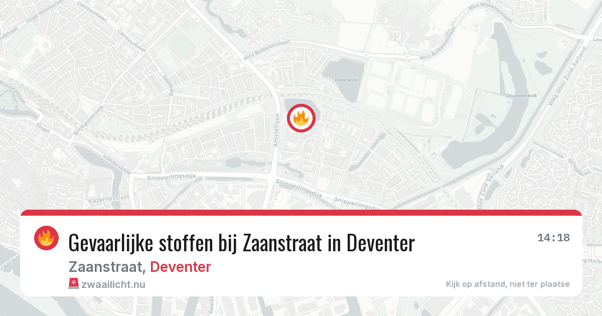 Gevaarlijke stoffen bij Zaanstraat in Deventer — 21 jul 2026