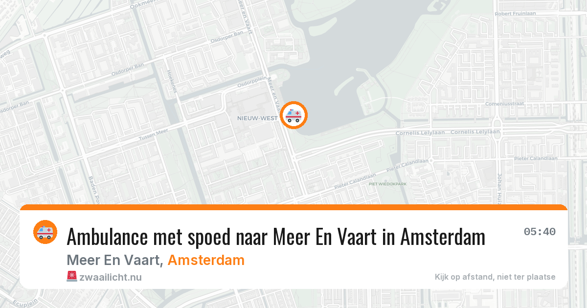 Ambulance met spoed naar Meer En Vaart in Amsterdam — 14 jul 2026