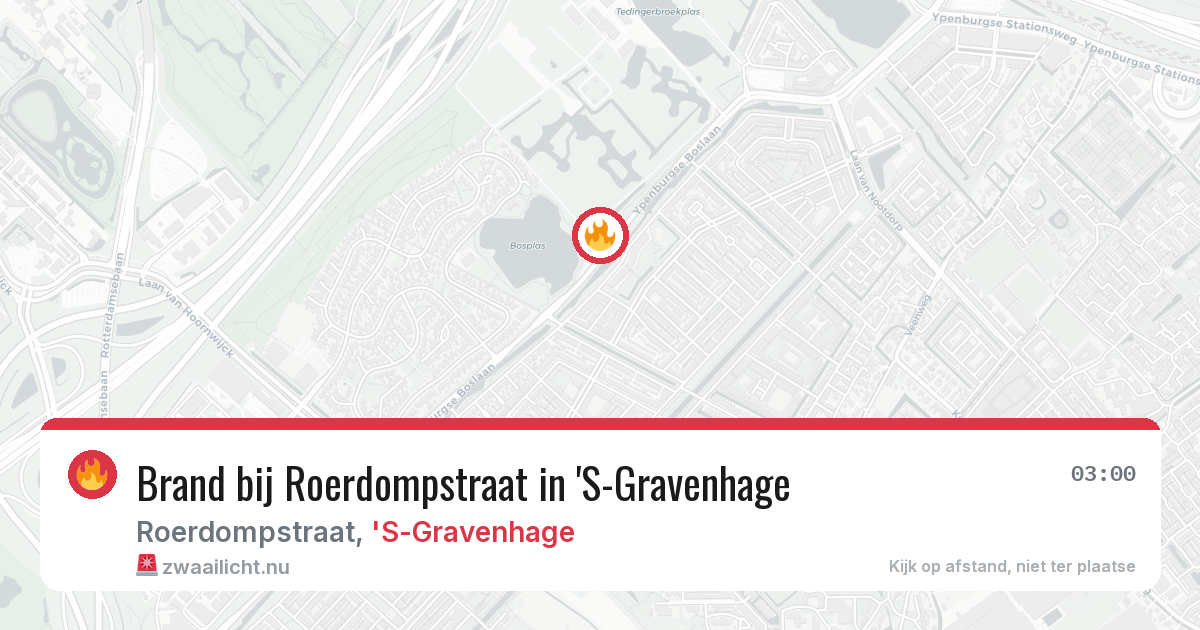 Brand bij Roerdompstraat in 'S-Gravenhage — 19 jul 2026