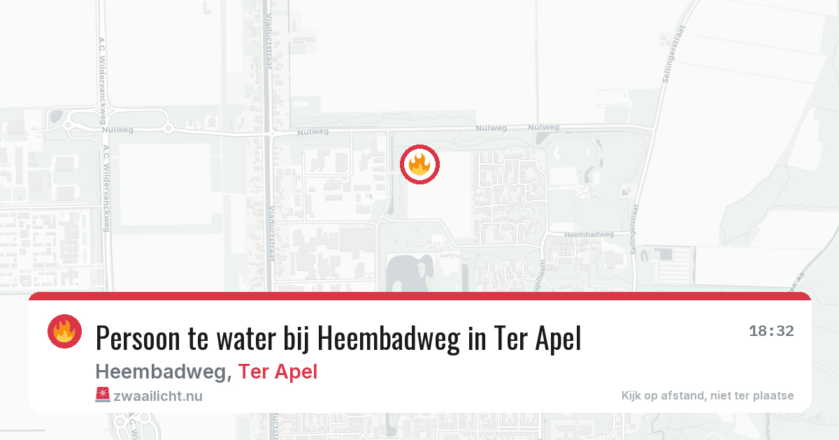 Persoon te water bij Heembadweg in Ter Apel — 14 jul 2026