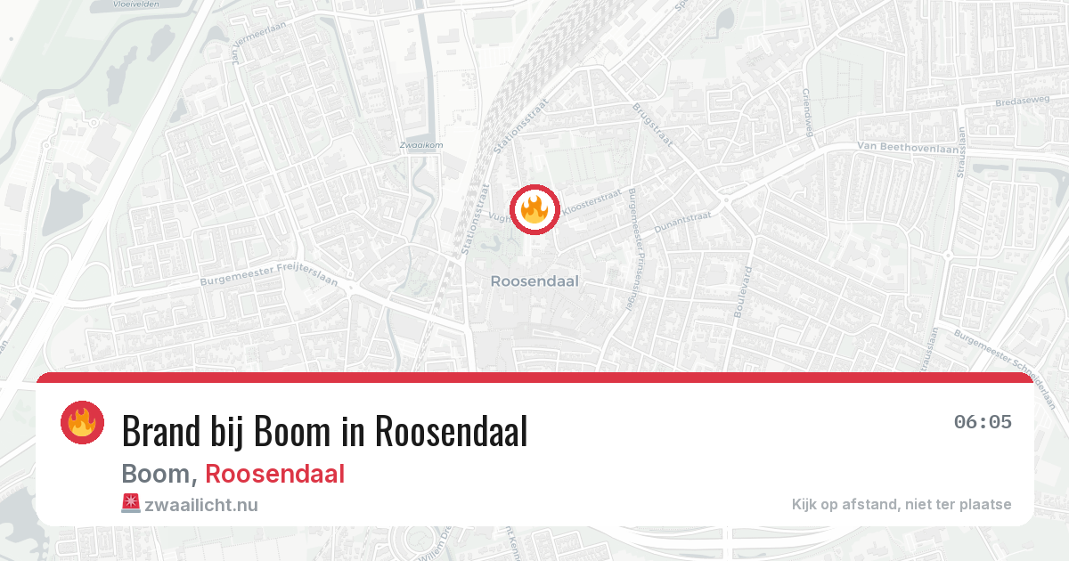 Brand bij Boom in Roosendaal — 25 mrt 2026