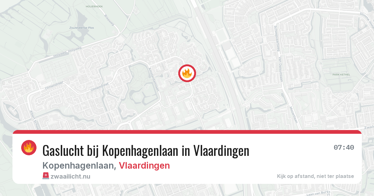 Gaslucht bij Kopenhagenlaan in Vlaardingen — 13 jul 2026