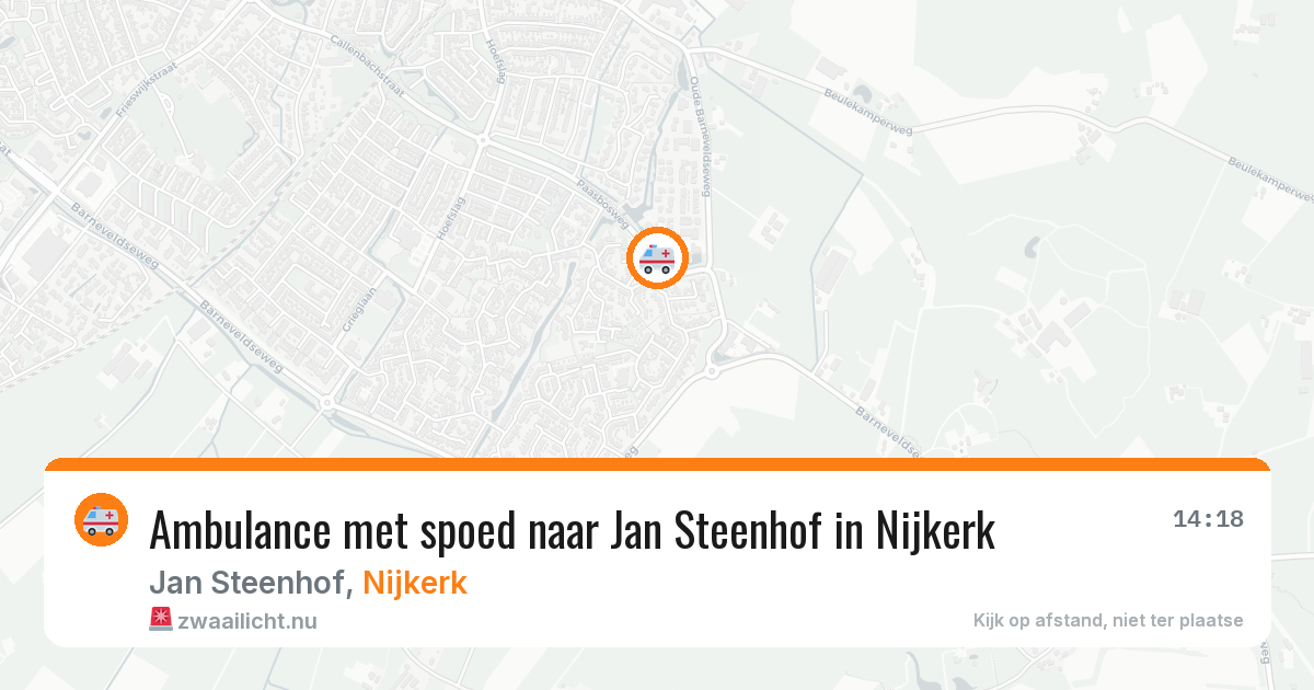 Ambulance met spoed naar Jan Steenhof in Nijkerk — 23 mrt 2026