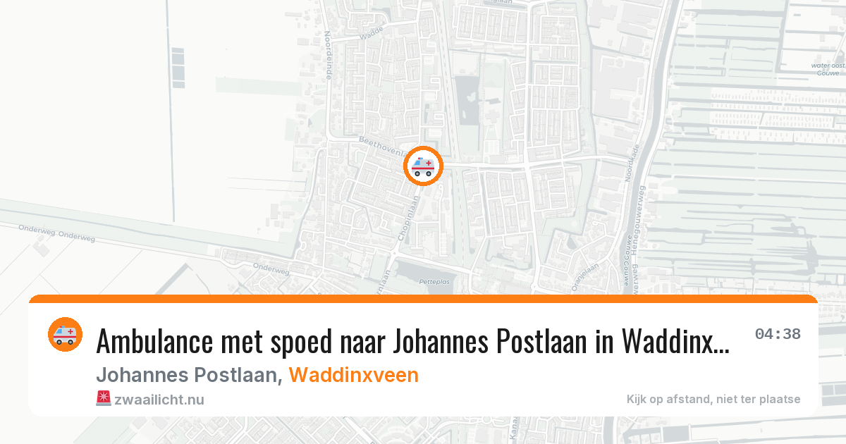 Ambulance met spoed naar Johannes Postlaan in Waddinxveen — 24 mrt 2026