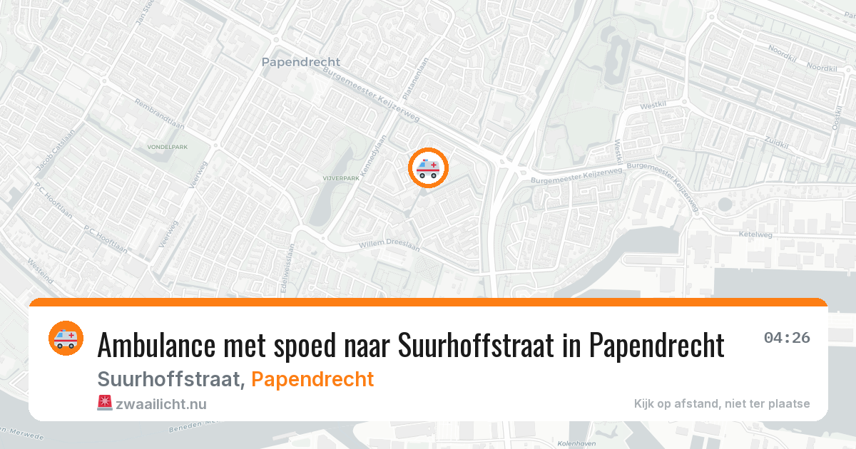 Ambulance met spoed naar Suurhoffstraat in Papendrecht — 25 jul 2026