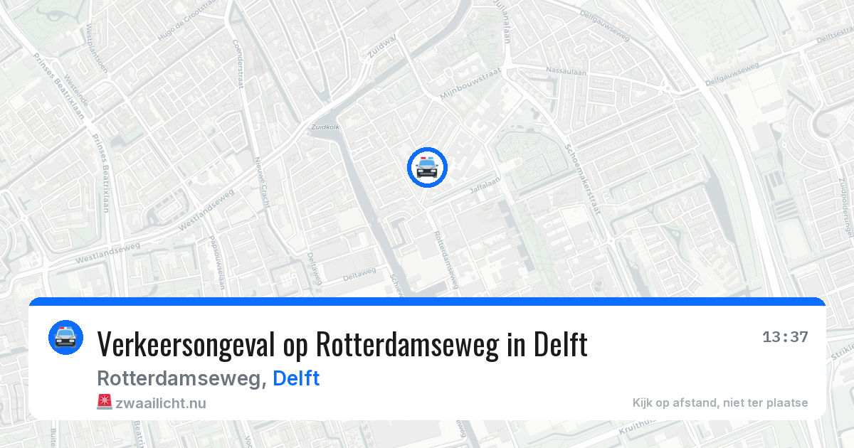 Verkeersongeval op Rotterdamseweg in Delft — 8 jun 2026