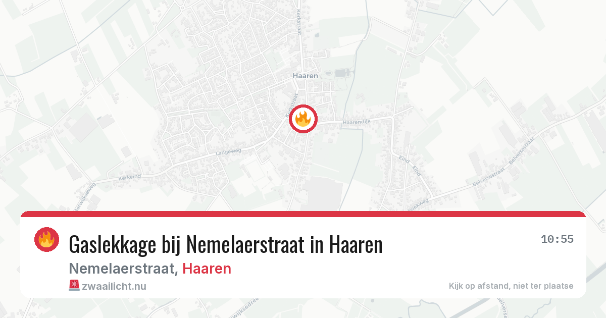 Gaslekkage bij Nemelaerstraat in Haaren — 16 feb 2026