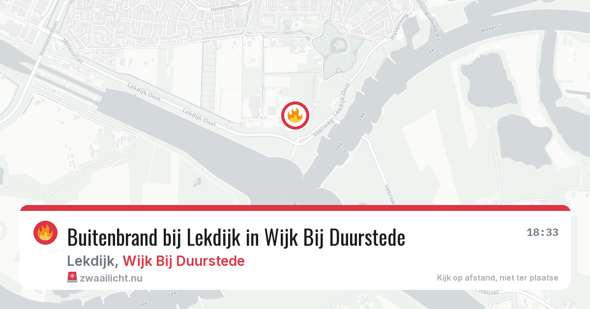 Buitenbrand bij Lekdijk in Wijk Bij Duurstede — 19 jul 2026