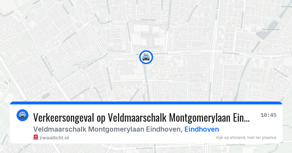 Verkeersongeval op Veldmaarschalk Montgomerylaan Eindhoven in Eindhoven — 27 jul 2026
