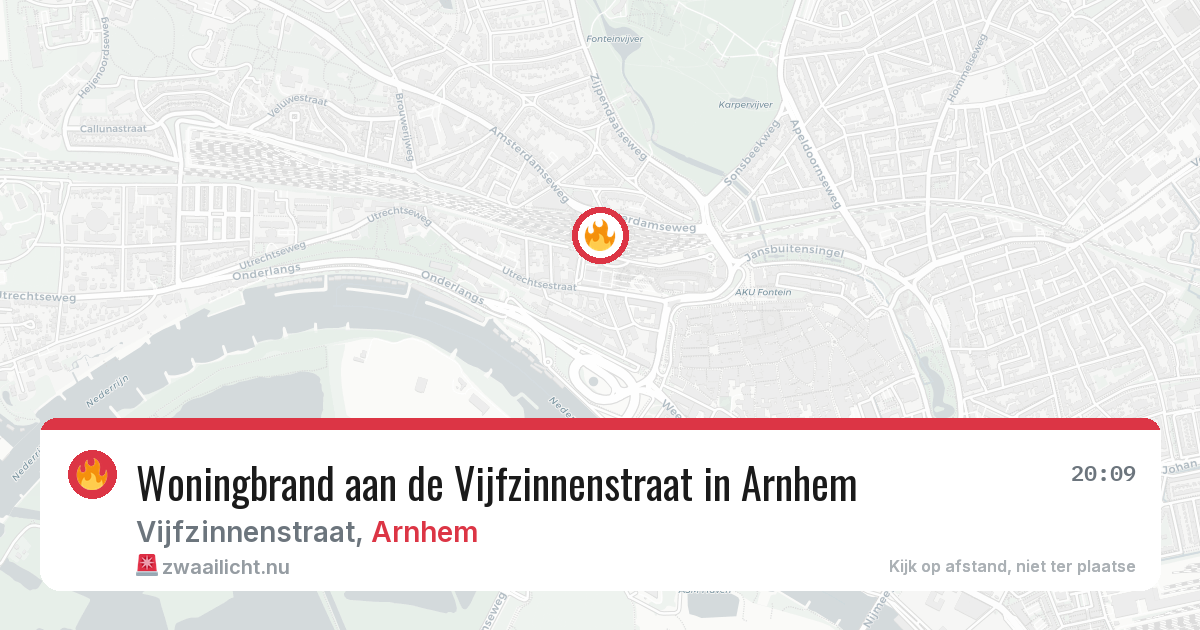 Woningbrand aan de Vijfzinnenstraat in Arnhem — 19 jul 2026