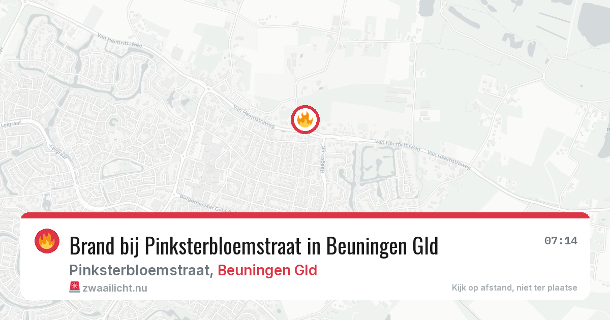 Brand bij Pinksterbloemstraat in Beuningen Gld — 18 jul 2026