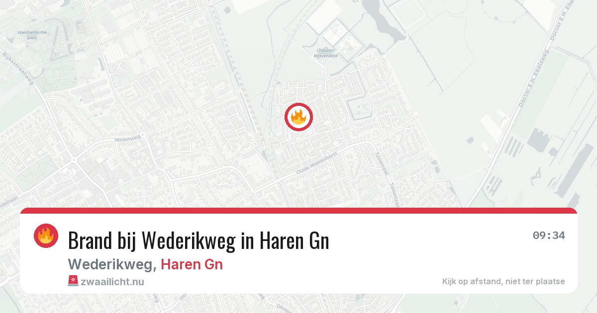 Brand bij Wederikweg in Haren Gn — 21 mei 2026