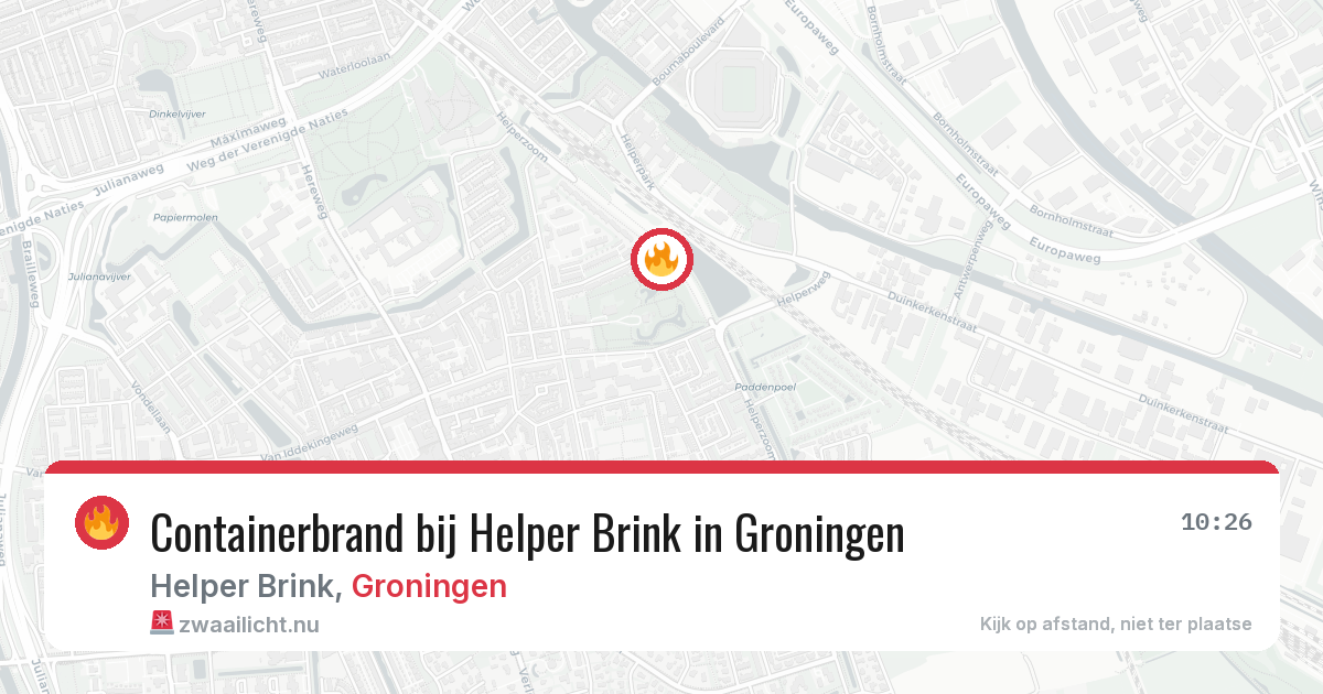 Containerbrand bij Helper Brink in Groningen — 3 jun 2026