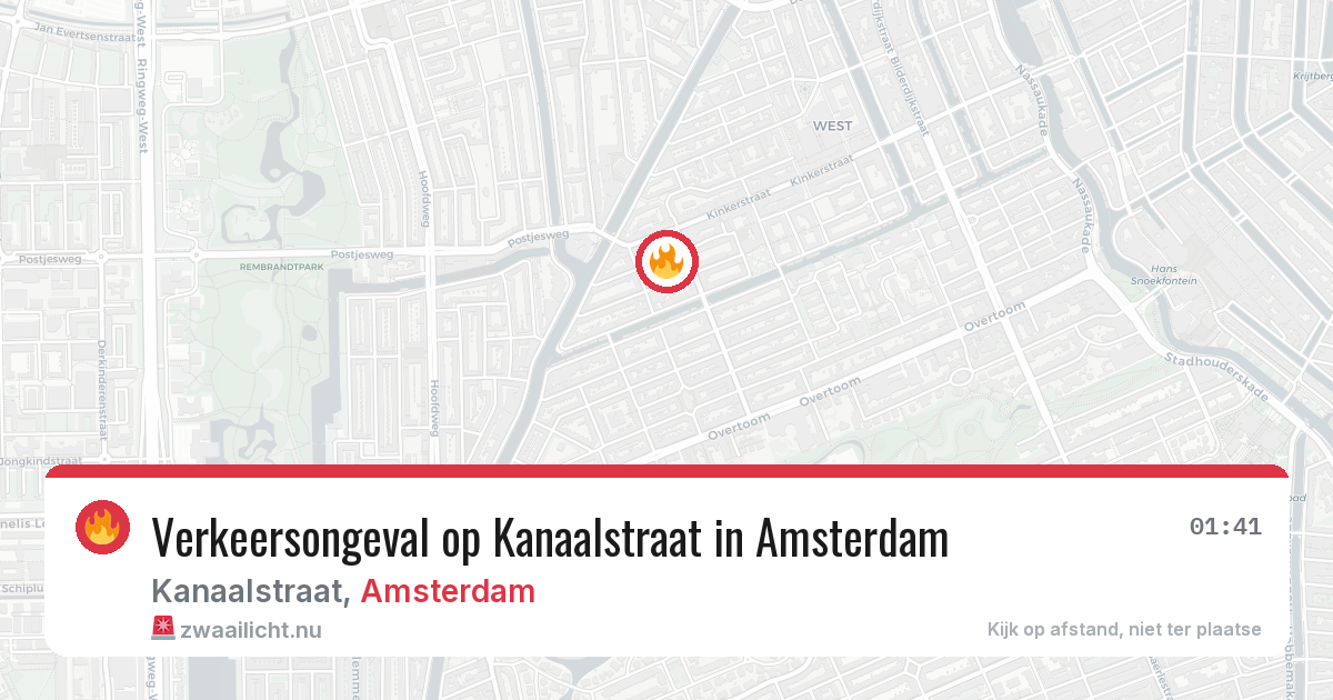 Verkeersongeval op Kanaalstraat in Amsterdam — 23 mei 2026