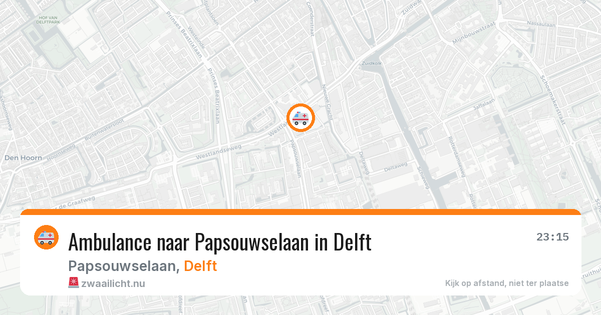 Ambulance naar Papsouwselaan in Delft — 24 mrt 2026