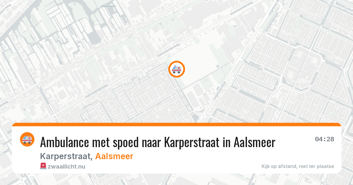 Ambulance met spoed naar Karperstraat in Aalsmeer — 4 mei 2026
