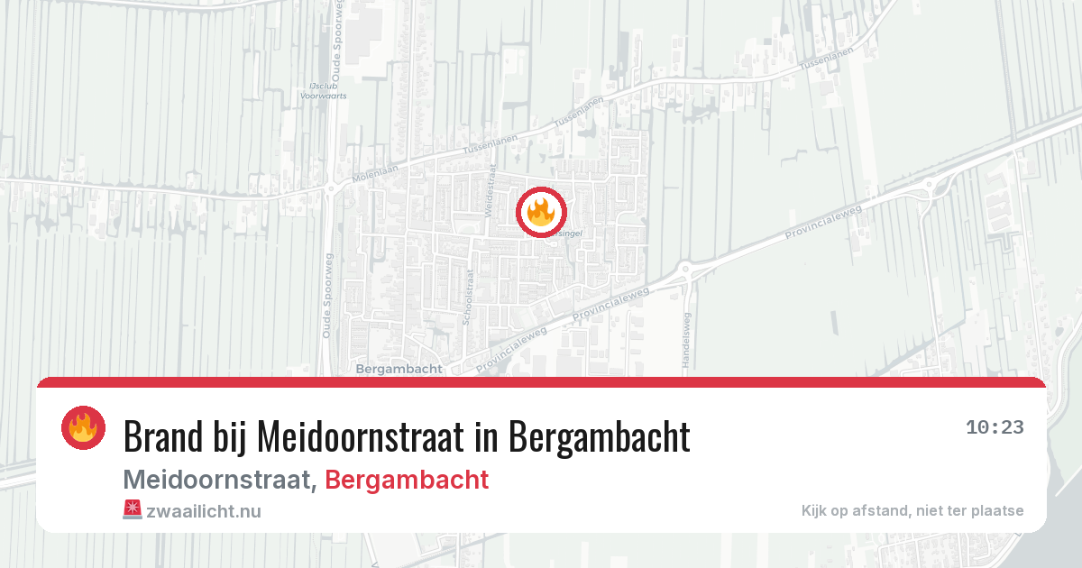 Brand bij Meidoornstraat in Bergambacht — 20 apr 2026