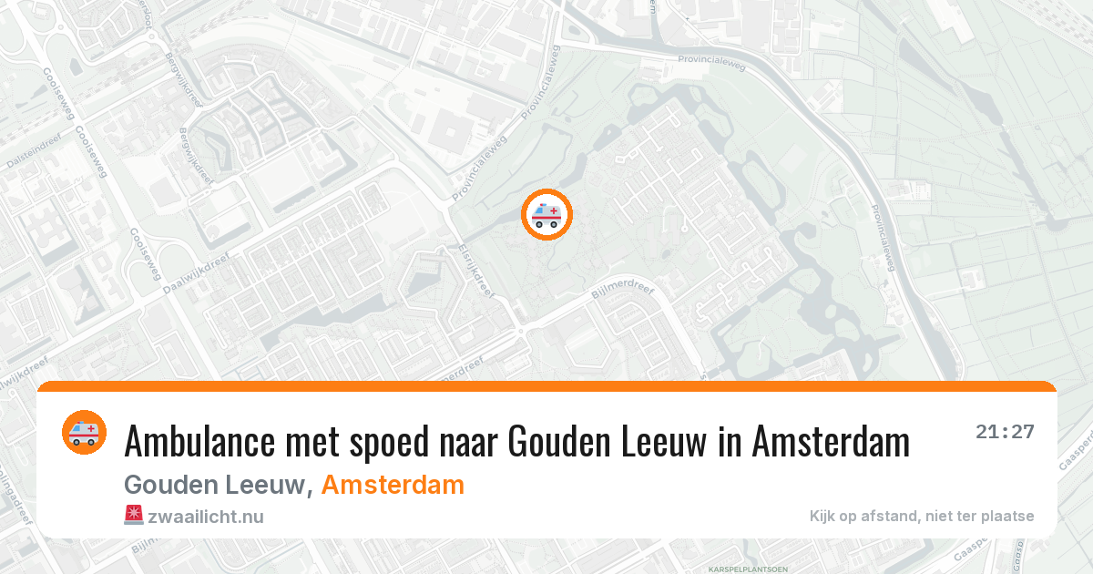 Ambulance met spoed naar Gouden Leeuw in Amsterdam — 16 jul 2026