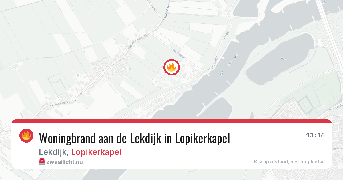 Woningbrand aan de Lekdijk in Lopikerkapel — 25 jul 2026