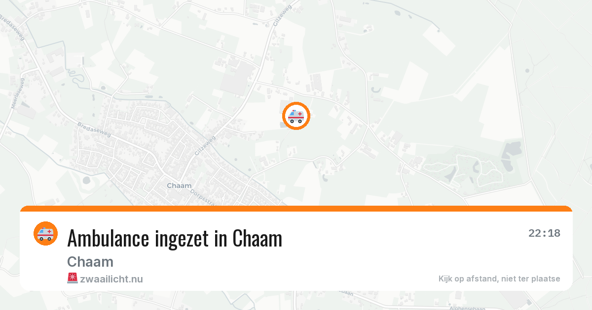Ambulance ingezet in Chaam — 22 mrt 2026